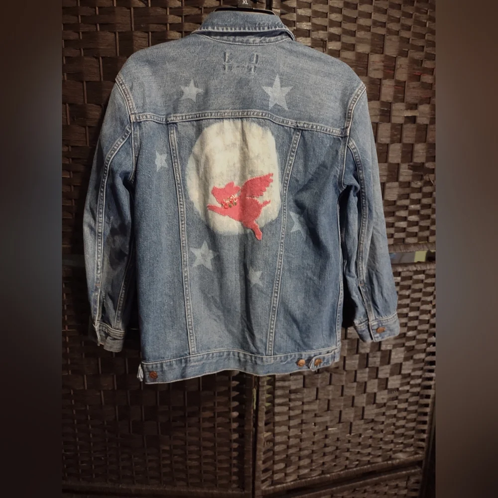 Madewell The Oversized Jean Jacket Distressed Women's Small - Picture 2 of 3